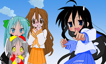 Lucky star mix, star, lucky, shock, mix, anime, gawsp, cute, girls HD wallpaper