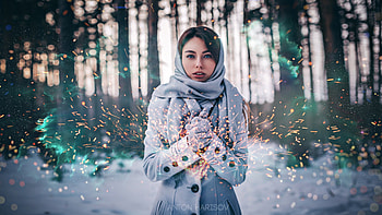 Blue Eyes Cold Winter, blue-eyes, girls, model, winter HD wallpaper