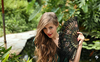 Long Hair Women, Women, Long, Hand Fan, Hair HD wallpaper