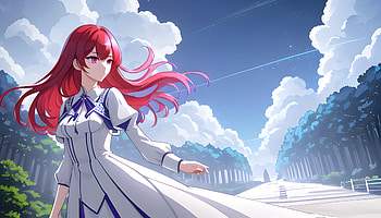 A girl in a park, AI Art, sky, Anime, girl, anime girl, Sky Anime HD wallpaper