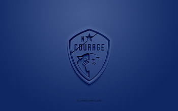 North Carolina Courage, creative 3D logo, blue background, NWSL, 3d emblem, American soccer club, North Carolina, USA, 3d art, soccer, North Carolina Courage 3d logo HD wallpaper