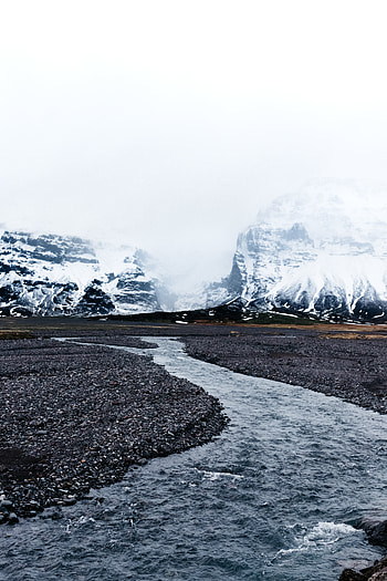 Nature, Rivers, Stones, Mountains, Fog, Flow, Iceland, Glaciers HD phone wallpaper