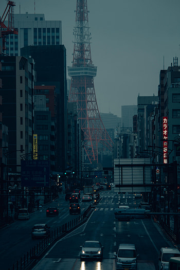 Cities, Auto, City, Road, Tower HD phone wallpaper