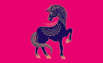 Chinese Zodiac ~ Horse, blue, animal, pink, horse, zune, zodiac, fantasy, chinese HD wallpaper