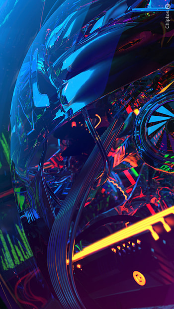 Chiptos X Wires Mobile Android Abstract NFT Background Gloss Glass Blue HD phone wallpaper