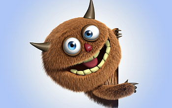 Browny The Monster, brown, friendly, big, smile, monster HD wallpaper