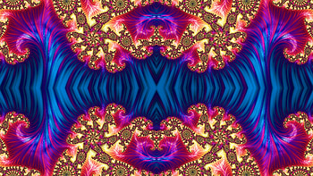 Trippy Psychedelic Fractal, trippy, psychedelic, aesthetic, blue, yellow, Abstract, fractal, abstract blue HD wallpaper