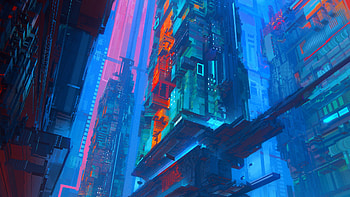 Saturation City Digital Art, city, digital-art, artist, artwork HD wallpaper