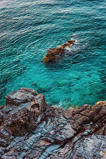 Nature, Water, Sea, Rocks, View From Above, Coast HD phone wallpaper