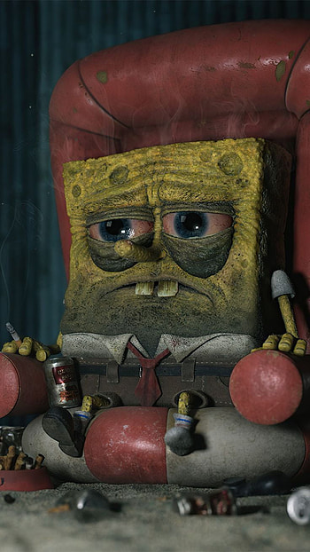 Sünger Bob Üzgün, red, sungerbob, sunglasses HD phone wallpaper