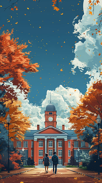 Autumn High School Ambiance HD phone wallpaper