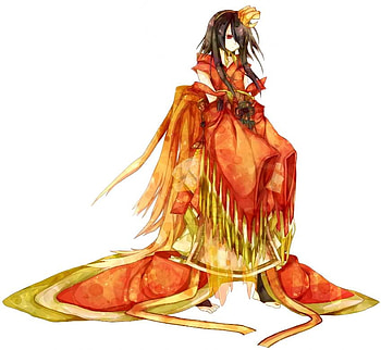 Princess Ho-Oh, kimono, red, beautiful, princess, ho-oh, pokemon HD wallpaper