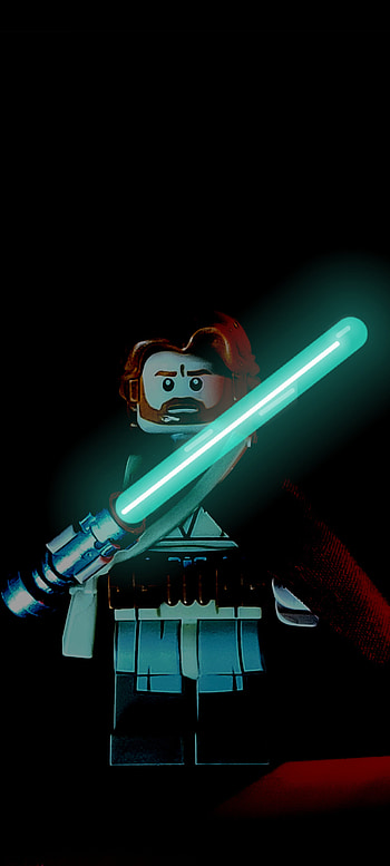 Lego Obi Wan, starwars, lightsaber HD phone wallpaper