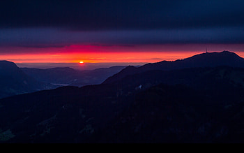 Amazing Mountain Sunset, sky, hills, sunset, mountain HD wallpaper