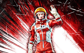 Mission Specialist, grunge art, Fortnite Battle Royale, Fortnite characters, Mission Specialist Skin, red abstract rays, Fortnite, Mission Specialist Fortnite HD wallpaper