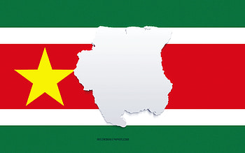 Suriname map silhouette, Flag of Suriname, silhouette on the flag, Suriname, 3d Suriname map silhouette, Suriname flag, Suriname 3d map HD wallpaper