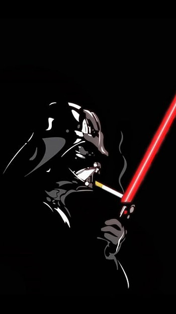 Cigarette Break, smoking, black, lightsaber, funny, Darth Vader, Star Wars HD phone wallpaper