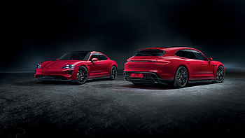 Porsche Taycan, red, germany HD wallpaper