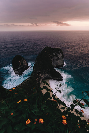 Arch, landscape, coast, aerial view, sea HD phone wallpaper