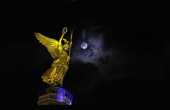 dom moon, night, dom, france, moon HD wallpaper