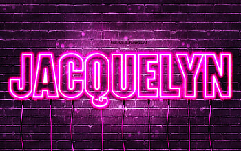 Happy Birtay Jacquelyn, , pink neon lights, Jacquelyn name, creative, Jacquelyn Happy Birtay, Jacquelyn Birtay, popular french female names, with Jacquelyn name, Jacquelyn HD wallpaper