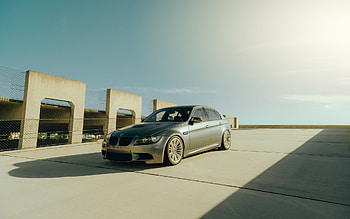 BMW M3, E90, front view, exterior, gray sedan, M3 tuning, gray E90, E90 tuning, German cars, BMW HD wallpaper