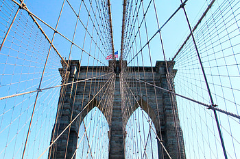 Suspension bridge, steel ropes, architecture HD wallpaper