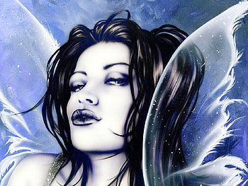angel, fantasy, art, face, girl HD wallpaper
