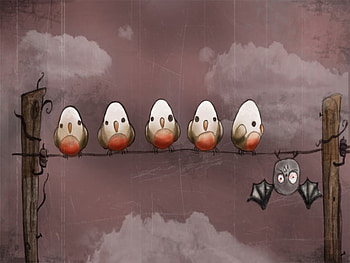 Points of View, chicken, wire, clouds, cute, funny, bats HD wallpaper