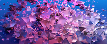 Abstract, cubes, pink, flying triangles and pyramids HD wallpaper