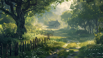 Charming Country Cottage Road - Ultra, cottage, road, country road, forest, landscape HD wallpaper