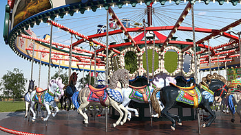 Amusement park carousel, 3D model, Architecture, Carousel horses HD wallpaper
