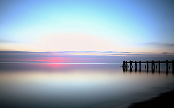Nature, Lilac, Pier, Water Surface, Shades HD wallpaper