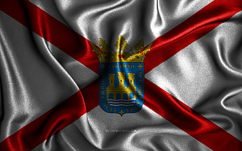 Logrono flag, , silk wavy flags, spanish cities, Day of Logrono, Flag of Logrono, fabric flags, 3D art, Logrono, cities of Spain, Logrono 3D flag HD wallpaper