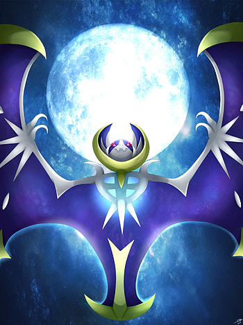 Lunala anime, pokemon moon, shinyhunterf, pokemon HD phone wallpaper