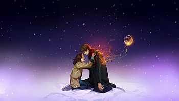 Guardian The Lonely And Great God, artist, artwork, art, digital-art, couple, stars, artstation HD wallpaper