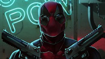 Deadpool 2, with guns, digital art HD wallpaper