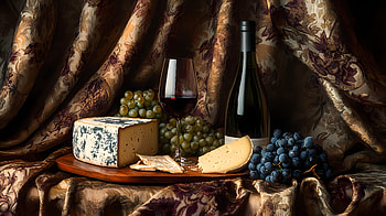 still life, cheese, wine HD wallpaper