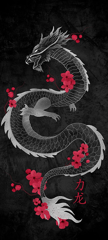 dragon, red, art HD phone wallpaper