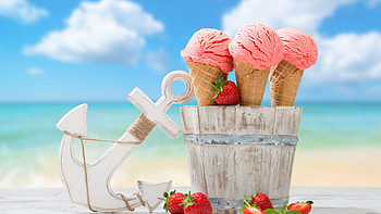 Strawberry, Gelato HD wallpaper