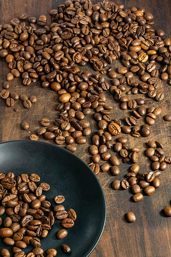Food, Macro, Brown, Plate, Grains, Coffee Beans, Grain HD phone wallpaper