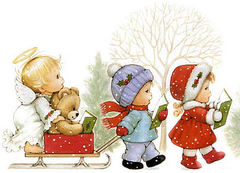 Xmas children and angel, children, christmas, noel, angel, santa HD wallpaper
