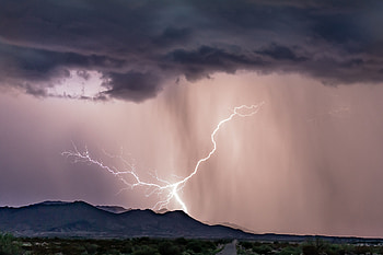 Lightning, landscape, storm, sky HD wallpaper