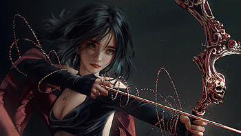 Chain Bow Lucy, fantasy-girls, artist, artwork, digital-art, artstation HD wallpaper