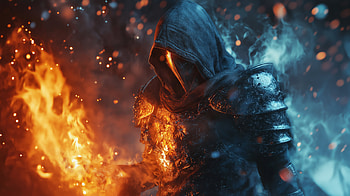 Dark Fantasy Warrior Mage: Master of Fire and Shadows, warrior, mage, fire, fantasy, dark, fantasy warrior, Dark Fantasy HD wallpaper
