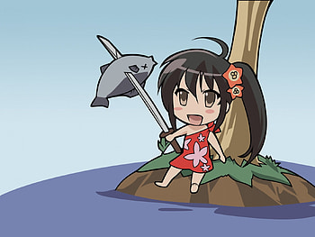 Yay..!! I won't Die, sea, anime, cute, fish, girl HD wallpaper