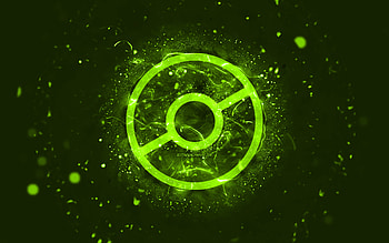 Pokemon Go lime logo, , lime neon lights, creative, lime abstract background, Pokemon Go logo, online games, Pokemon Go HD wallpaper