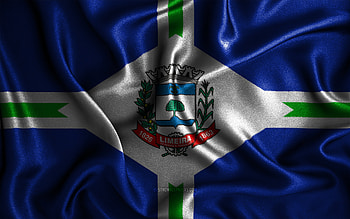 Limeira flag, , silk wavy flags, brazilian cities, Day of Limeira, Flag of Limeira, fabric flags, 3D art, Limeira, cities of Brazil, Limeira 3D flag HD wallpaper