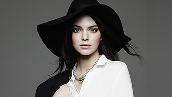 Kendall Jenner, Black big hat, Celebrity HD wallpaper