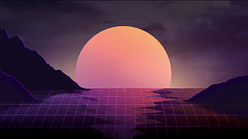 Retrowave Moon, retrowave, artist, artwork, digital-art, moon HD wallpaper